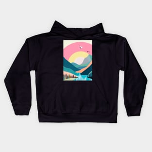 Forest Mountains Sunset Kids Hoodie